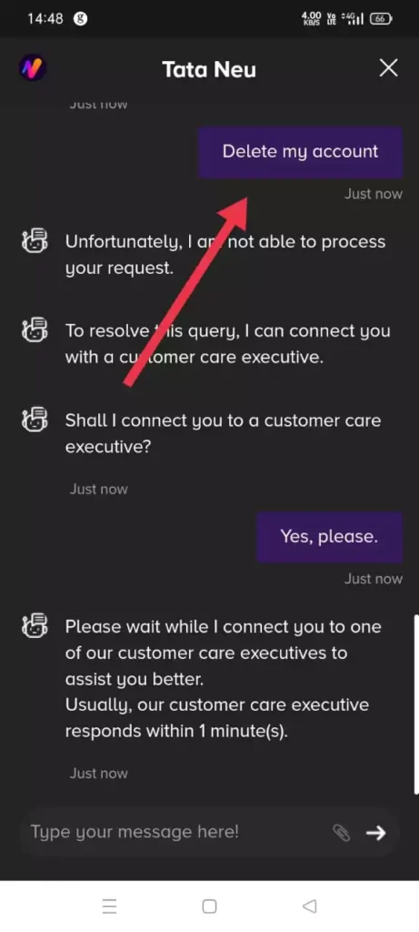 How to Delete Tata Neu Account