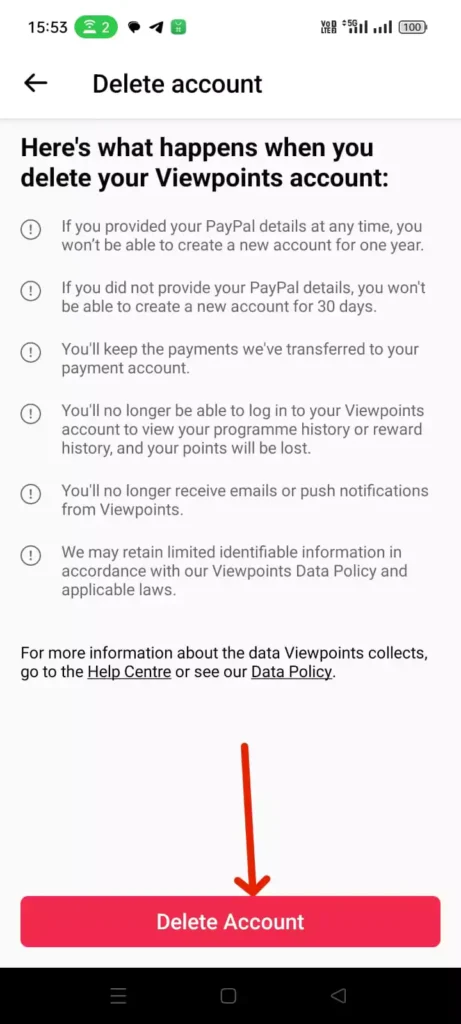 How to delete Facebook Viewpoints Account
