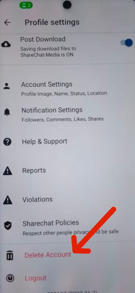 How To Delete Sharechat Account