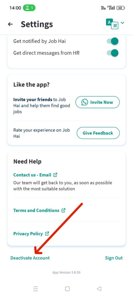 How to Delete Job Hai Account 