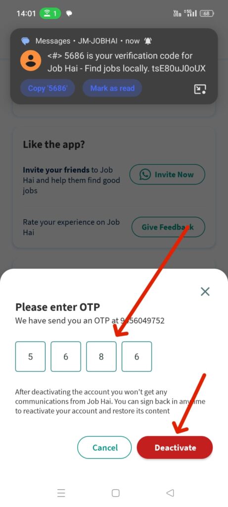 How to Delete Job Hai Account 