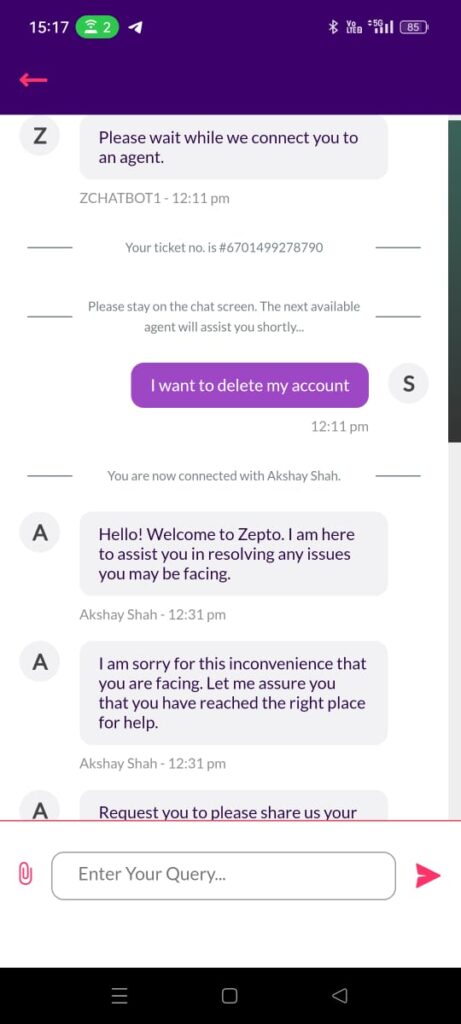 How to Delete Zepto Account