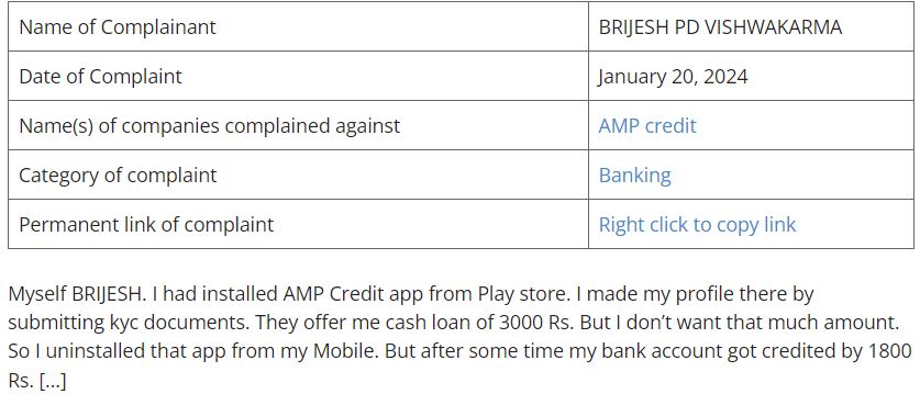 AMP Credit Loan App Review